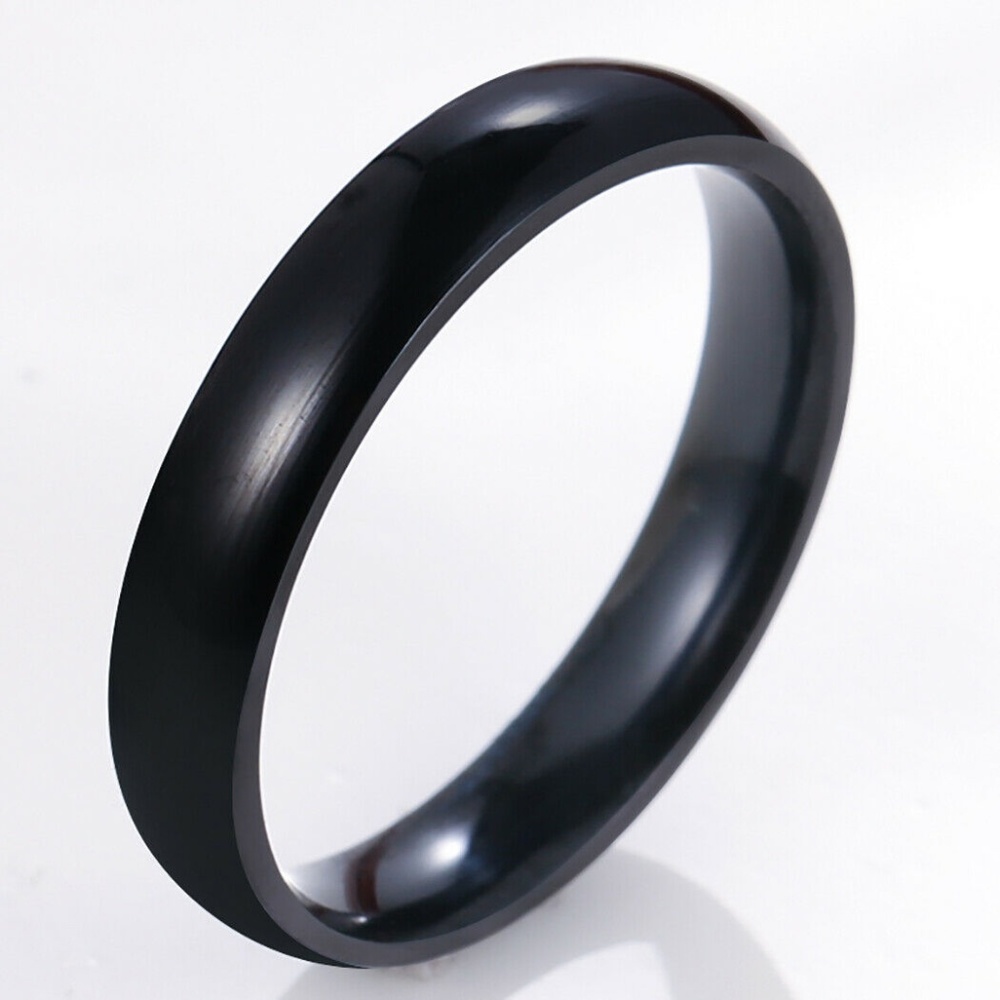 ❤️$3/18 Black Smooth Stainless Steel Ring Unisex
